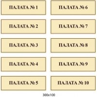 Таблички для больницы (бежевые с коричневой надписью)